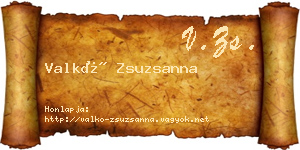 Valkó Zsuzsanna névjegykártya