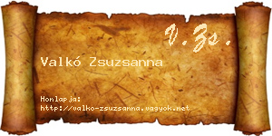 Valkó Zsuzsanna névjegykártya